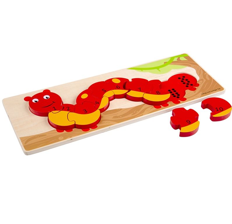 Dřevěné hračky Bigjigs Toys Počítací puzzle housenka