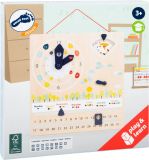 Dřevěné hračky small foot Didaktický kalendář s hodinami