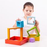 Dřevěné hračky Bigjigs Baby Dřevěné skládací čtverce Bigjigs Toys