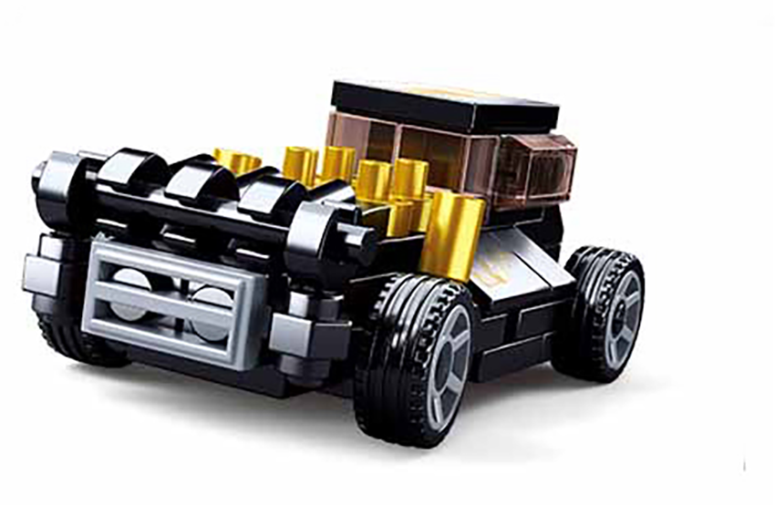 Dřevěné hračky Sluban Power Bricks M38-B0801C Natahovací auto Černý Mod Rod