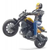 Dřevěné hračky Bruder 63053 BWORLD Motocykl Scrambler Ducati Cafe Racer s jezdcem