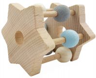 Dřevěné hračky Hess Chrastítko hvězdička modrá