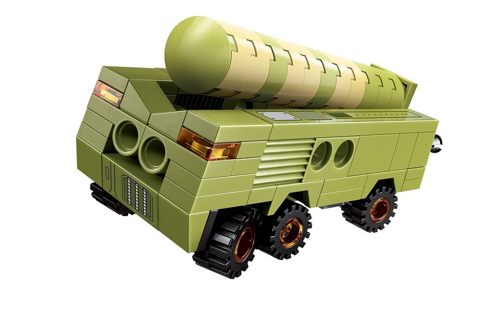 Dřevěné hračky Qman Thunder Expedition Battle Car 1415-5 Raketové vozidlo Conqueror