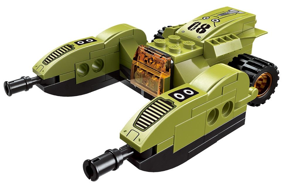 Dřevěné hračky Qman Thunder Expedition Battle Car 1415-8 Laserový odstřelovací vůz
