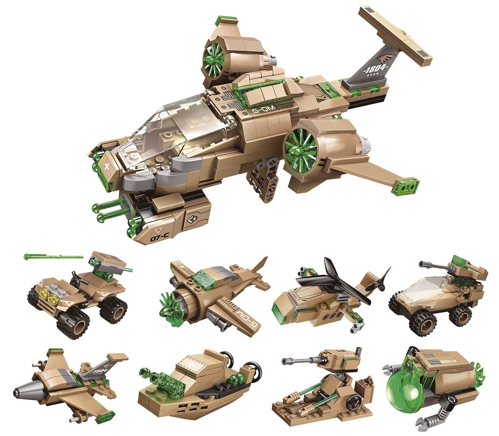 Dřevěné hračky Qman Raider Aircraft 1804 sada 8v1