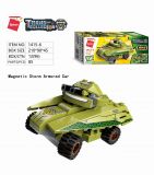 Dřevěné hračky Qman Thunder Expedition Battle Car 1415-6 Obrněný vůz Magnetic Storm