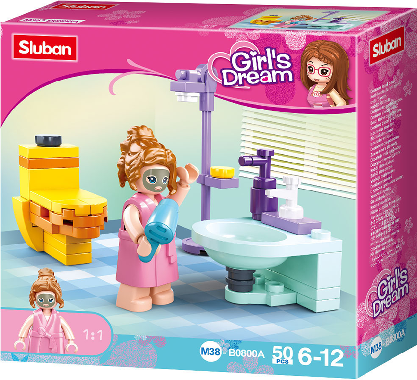Dřevěné hračky Sluban Girls Dream M38-B0800A Koupelna