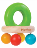 PlanToys Chrastítko s korálky barevné