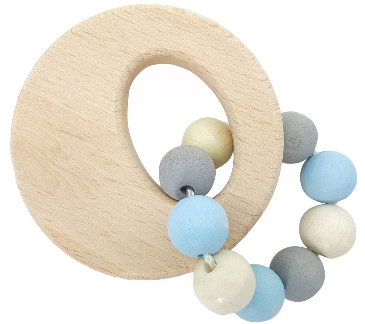 Dřevěné hračky Hess Chrastítko kruh modré