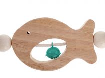Dřevěné hračky Hess Řetízek na kočárek tyrkysový Rybička