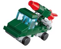 Dřevěné hračky Qman Trans Collector 3v1 2106-3 Vůz s raketou