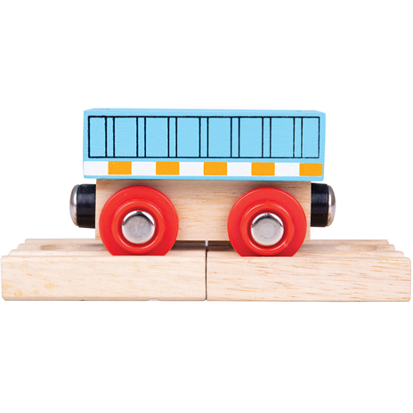 Dřevěné hračky Bigjigs Rail Vagón modrý