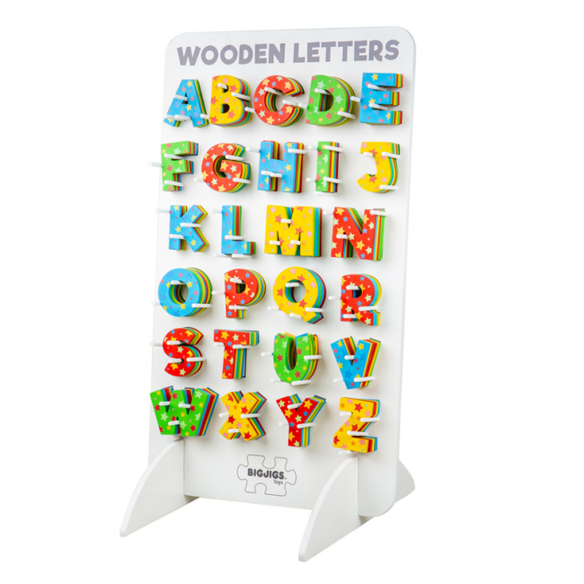 Dřevěné hračky Bigjigs Toys Dřevěná hvězdičková abeceda