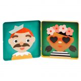 Dřevěné hračky Petitcollage Magnetické puzzle Veselé tváře - poškozená kovová krabička Petit Collage