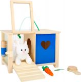 Dřevěné hračky small foot Plyšový králík v králíkárně s doplňky