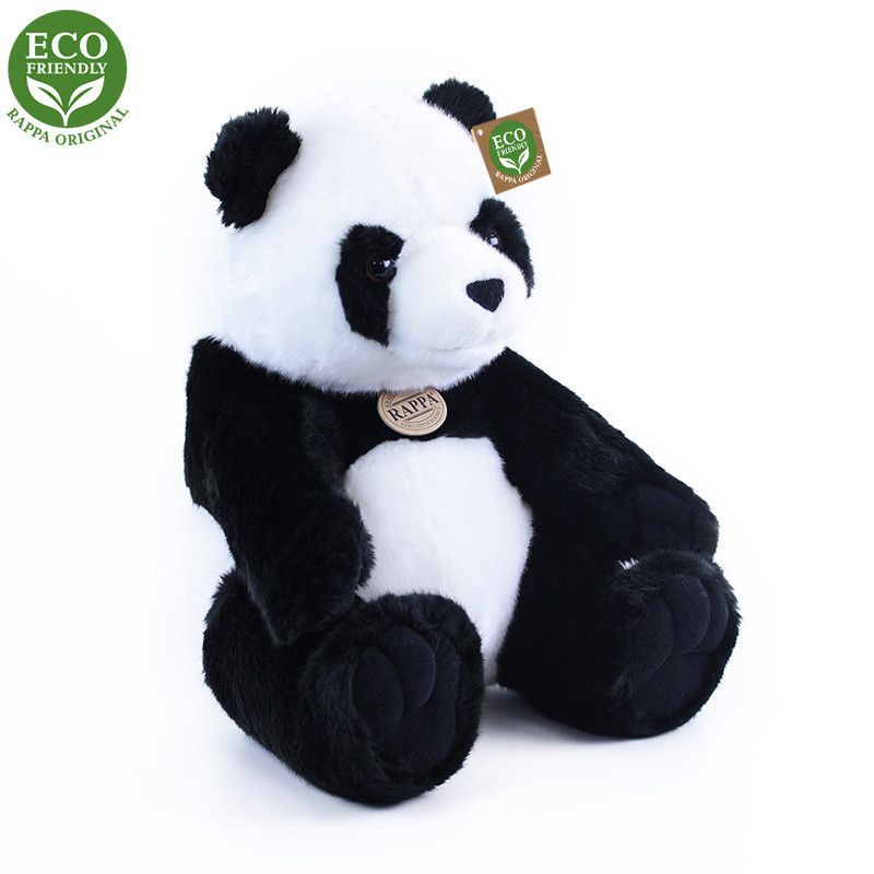 Dřevěné hračky Rappa Plyšová panda sedící 31 cm ECO-FRIENDLY
