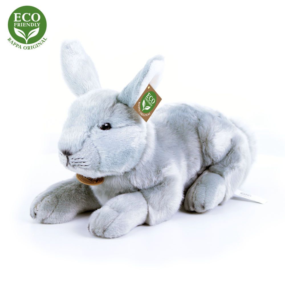 Dřevěné hračky Rappa Plyšový králík ležící 33 cm ECO-FRIENDLY