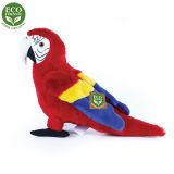 Dřevěné hračky Rappa Plyšový papoušek červený Ara Arakanga 24 cm ECO-FRIENDLY