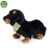 Dřevěné hračky Rappa Plyšový pes jezevčík sedící 30 cm ECO-FRIENDLY