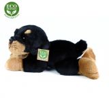 Dřevěné hračky Rappa Plyšový pes rotvajler ležící 30 cm ECO-FRIENDLY