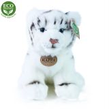 Dřevěné hračky Rappa Plyšový tygr bílý sedící 25 cm ECO-FRIENDLY