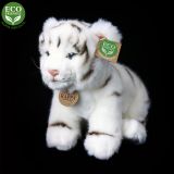 Dřevěné hračky Rappa Plyšový tygr bílý sedící 25 cm ECO-FRIENDLY