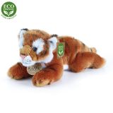 Dřevěné hračky Rappa Plyšový tygr hnědý ležící 17 cm ECO-FRIENDLY