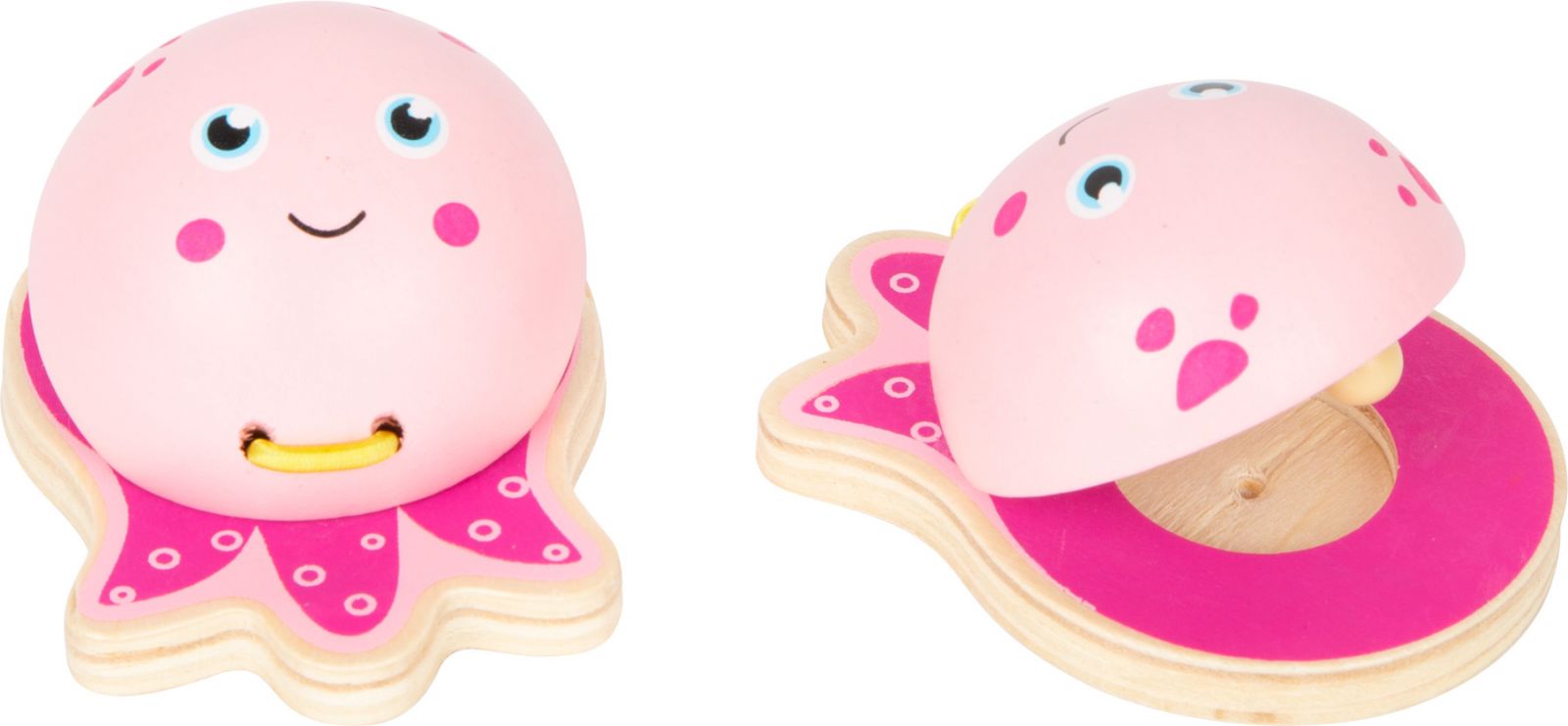 Dřevěné hračky Small foot Kastaněty mořští živočichové růžová medúza 1 ks Small foot by Legler