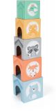 Dřevěné hračky small foot Skládací věž pastelová se zvířátky