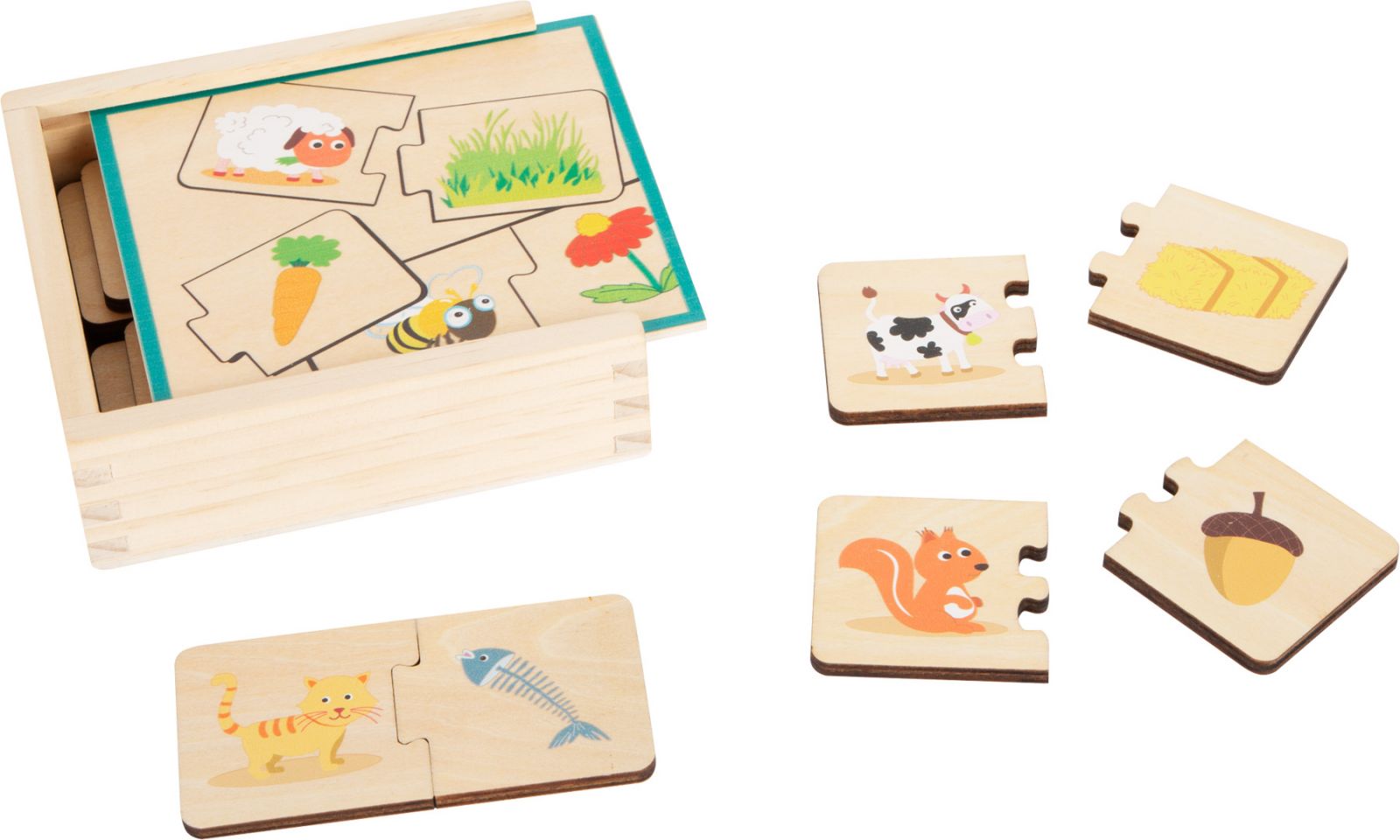 Dřevěné hračky small foot Vzdělávací hra krmení zvířat