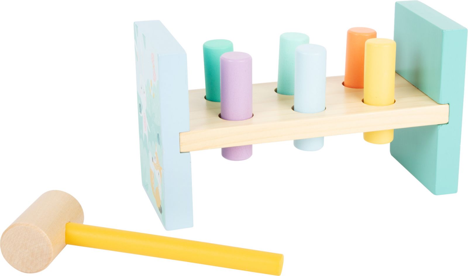 Dřevěné hračky small foot Zatloukačka v pastelových barvách