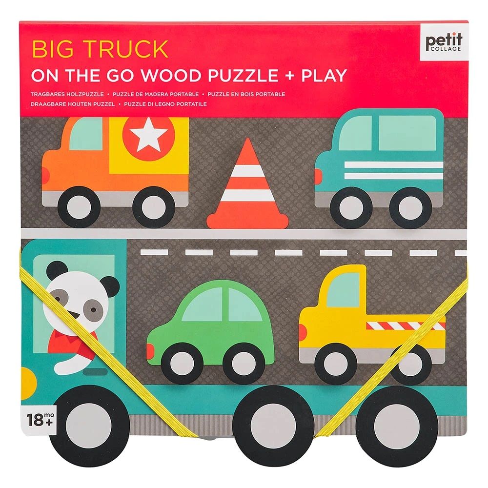 Dřevěné hračky Petit Collage Robustní dřevěné puzzle Big Truck