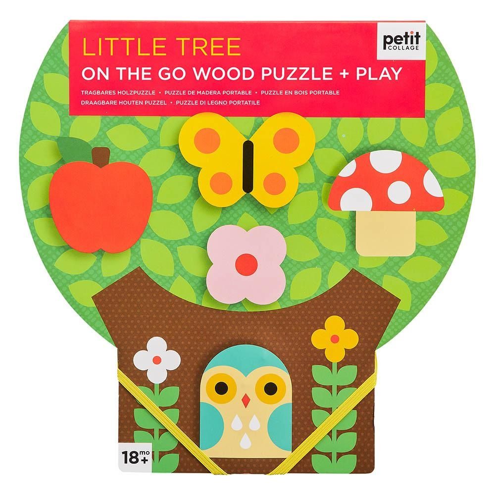 Dřevěné hračky Petit Collage Robustní dřevěné puzzle Malý strom