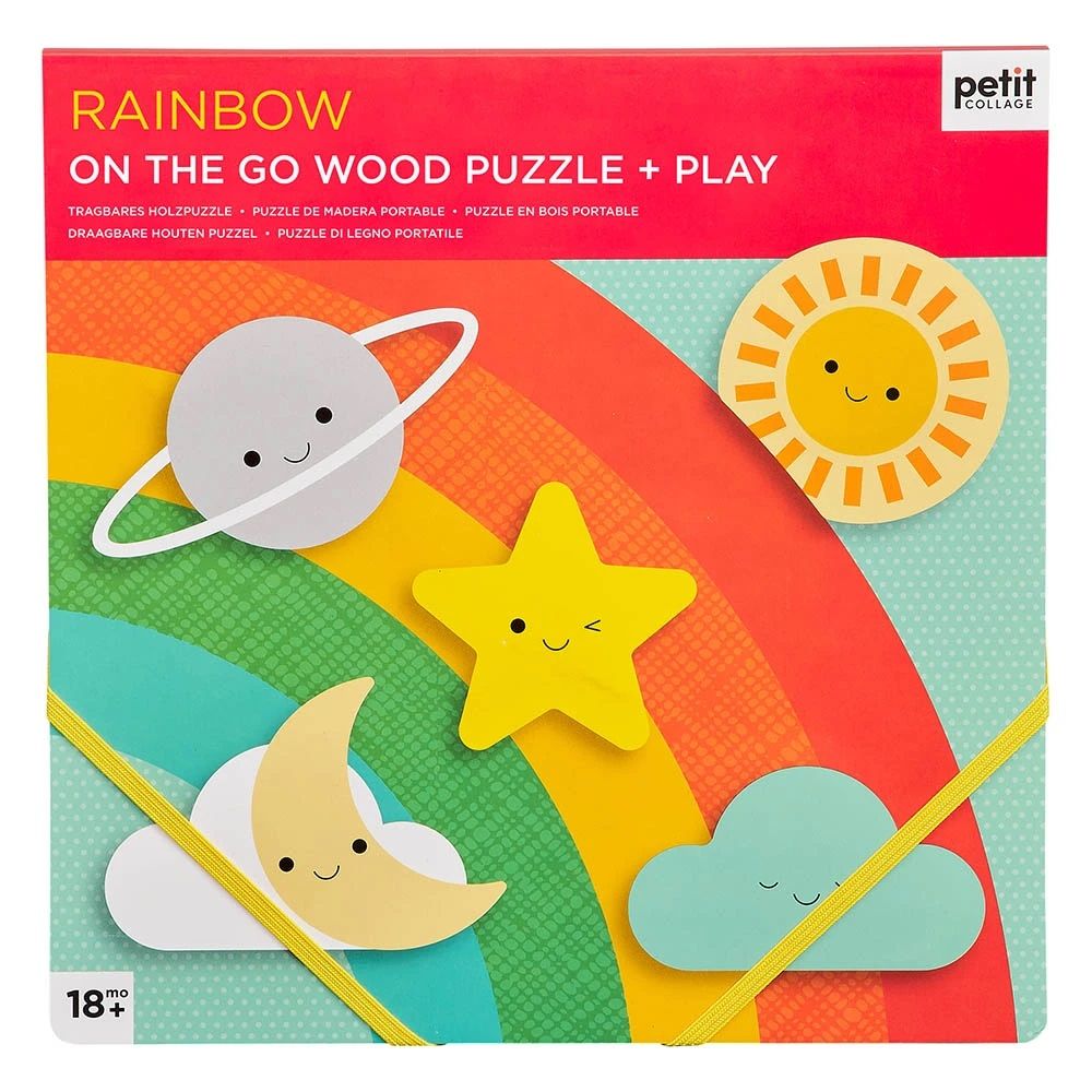 Dřevěné hračky Petit Collage Robustní dřevěné puzzle Rainbow