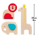 Dřevěné hračky Petit Collage Sada Hudební zvěřinec s dřevěnými nástroji 3ks
