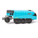 Dřevěné hračky Bigjigs Rail Elektrická lokomotiva Mallard modrá
