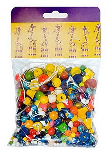 Dřevěné hračky Detoa Mix perlí barevných 70g