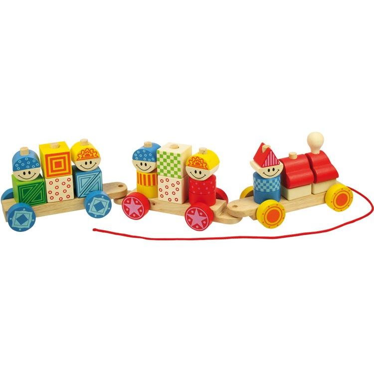 Dřevěné hračky Bigjigs Baby Dřevěný vláček s nasazováním Bigjigs Toys