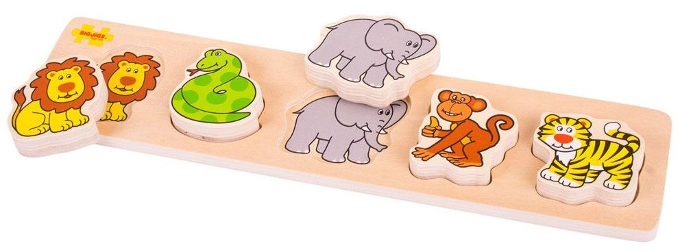 Dřevěné hračky Bigjigs Baby Dřevěné vkládací puzzle safari Bigjigs Toys