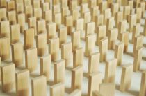 Dřevěné hračky EkoToys Dřevěné domino přírodní 830 ks