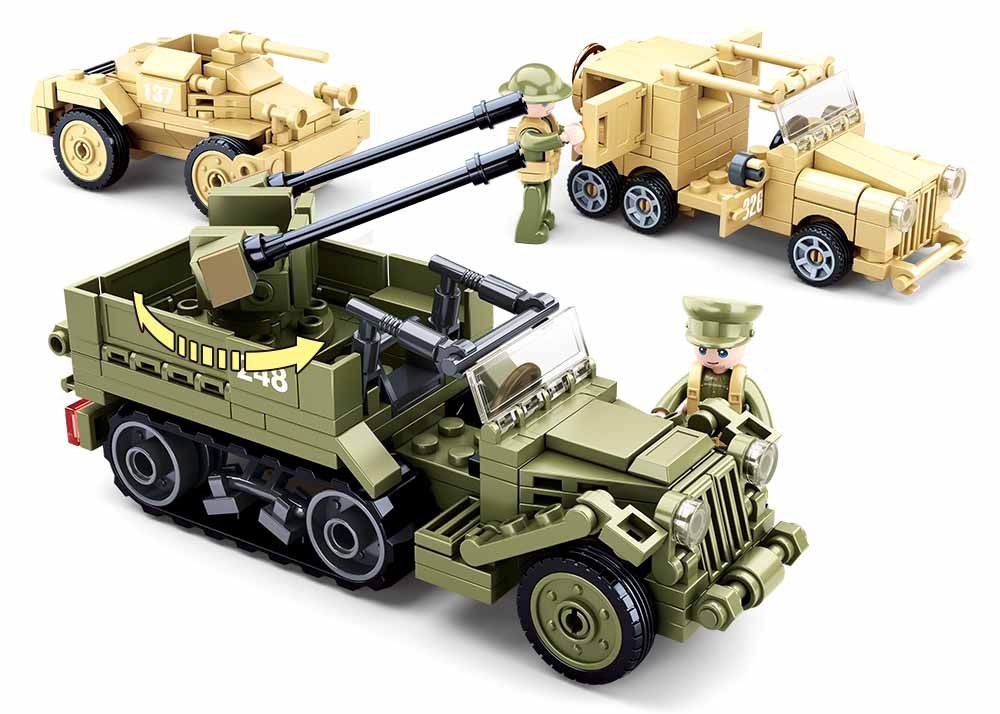 Dřevěné hračky Sluban Army M38-B0812 Vojenská vozidla