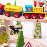 Dřevěné hračky Bigjigs Rail Dřevěná vláčkodráha horská cesta 112 dílů