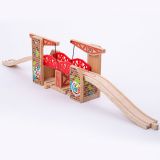 Dřevěné hračky Bigjigs Rail Dvojitý zvedací most Graffiti