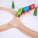 Dřevěné hračky Bigjigs Rail Spojená symetrická výhybka 2 ks