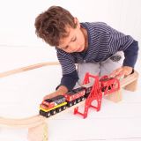Dřevěné hračky Bigjigs Rail CN nákladní vlak + koleje