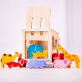 Dřevěné hračky Bigjigs Toys Dřevěné auto se zvířátky