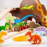 Dřevěné hračky Bigjigs Rail Dřevěná vláčkodráha dinosauři