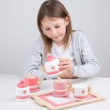 Dřevěné hračky Bigjigs Toys Dřevěná čajová sada růžová