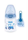 NUK FC Plus láhev s kontrolou teploty 150ml 1ks modrá s traktůrkem