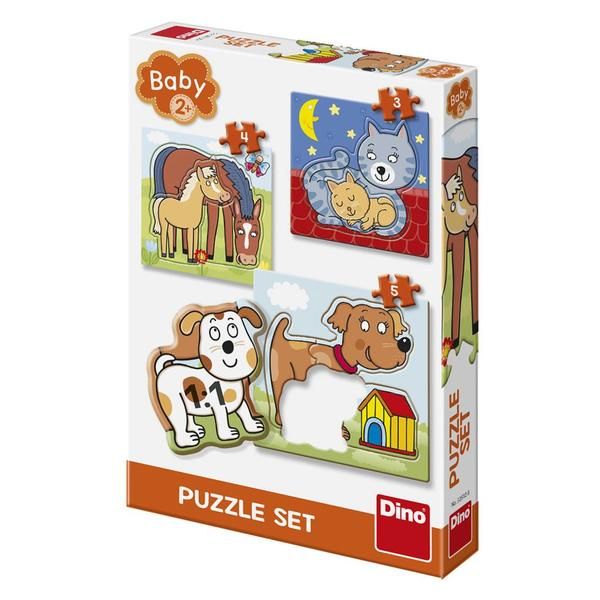 Dřevěné hračky Dino Puzzle Zvířátka